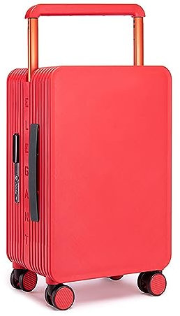 Reisekoffer mit Rollen, breiter Trolley, Gepäck, Bordkoffer, kleiner Koffer, Universalrad, Passwortbox, schlichtes, modisches Gepäck mit großem Fassungsvermögen, 24 Zoll, Orange/1813(Red,24inch)