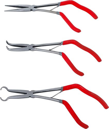 BGS Diy 84528 | Jeu de pinces téléphone et à bec long | avec poignée pistolet | 275 mm | 3 pièces