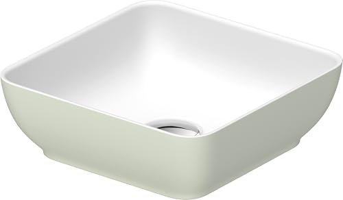 Duravit Sivida Aufsatzwaschtisch, eckig, 300x300mm, ohne Hahnloch, ohne Überlauf, 266003FH00, Farbe: Innenfarbe Weiß Seidenmatt, Außenfarbe Blassgrün Matt
