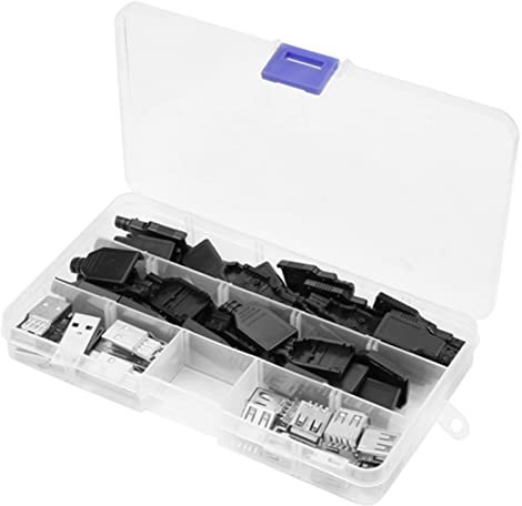 20 Pz/set USB 2.0 Tipo A Maschio USB 4 Spille Presa di Corrente Connettore Tipo A 2.0USB Connettore 4 Spille Adattatore Con Guscio di Plastica Nera