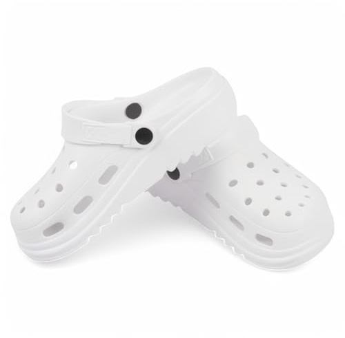 CHILLIFE Zuecos de Plataforma con Ventilación para Mujer, Sandalias de Ducha y Playa, Zapato Comodo, Fabricado en Portugal (Blanco, Sistema Tallas Calzado EU, Adulto, Números, Mediano, 36)