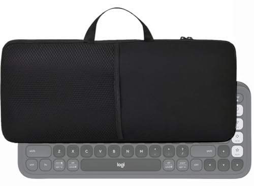 Funda portátil de neopreno impermeable, resistente al polvo y a los golpes para Logitech POP ICON Keys Wireless Bluetooth Teclado y ratón combo | Diseño plegable con asa y bolsa de malla