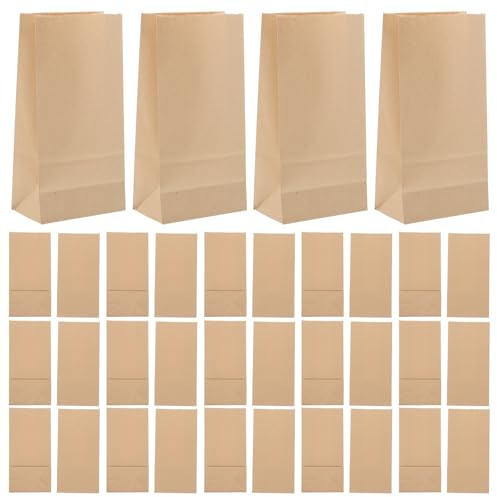 Mipcase 100pièces Sacs Papier Kraft Réutilisables Format Compact pour Emballage de Friandises Snacks et Petits Cadeaux