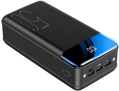 Power Bank da 50000 mAh, grande capacità, con schermo a specchio e display digitale, caricatore portatile creativo per smartphone e dispositivi