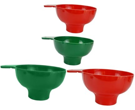 SOLUSTRE Juego de Embudos de Cocina de Plástico Pp Boca Ancha, Fáciles de Limpiar y Verter, 4 Unidades para Llenar Botellas y Mermeladas Hogar