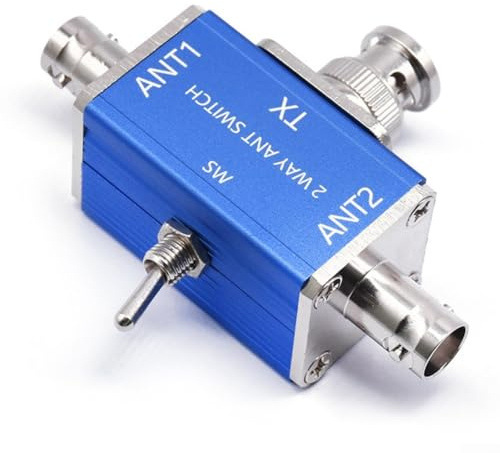 HOHOVYVY 2-Wege Koaxial-Antennenschalter 100W 1-30MHz Für CB/HAM Funk Bidirektionaler Umschalter Kompatibel Mit Basis SL-16/BNC Anschluss(BNC)