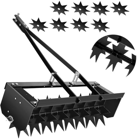 35 Spike Aerator Tow Behind, 500 Lbs Aerator for Lawn Tractor, Plug Aerator with Universal Hitch, Rolling Aerator for Effective Soil Aeration and Lawn Health