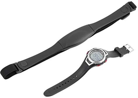 Reloj deportivo impermeable con monitor de frecuencia cardíaca inalámbrico de 3 metros, correa para el pecho, reloj deportivo para correr y bucear, con reloj despertador retroiluminado, color negro