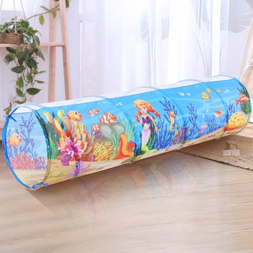Kids Pop Up Play Tunnel, Crawl Tunnel Toy for Toddlers, Collapsible Indoor Outdoor Play Tube for Boys, Girls, Babies & Pets (Ocean kids Play tunnel)