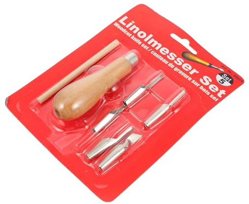 SEWOART Cuchillo de Tallado y para Manualidades Mango de Madera Adecuado para Mezcla y Difuminado Hoja de Acero Inoxidable en Decoración de Paredes y Cerámica