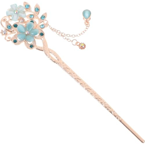 GALPADA Bastoncini per Chioma Cinesi Vintage Decorazione in Lega di Zinco e Cristalli, Accessori Eleganti Nappine per Chioma, per Occasioni Speciali