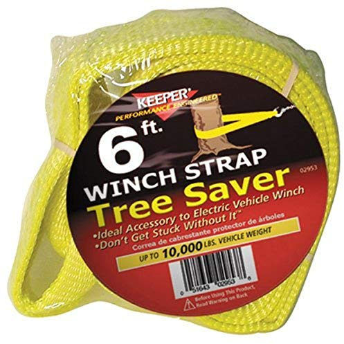 Keeper – Sangle de treuil économiseur d'arbre de 7,6 x 1,8 m pour électrique – Limite de Charge de Travail de 4,5 kg et résistance à la Rupture de 13,6 kg