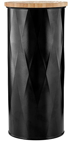 Premier Housewares 507490 Rhombus Storage Canister, Black, Large