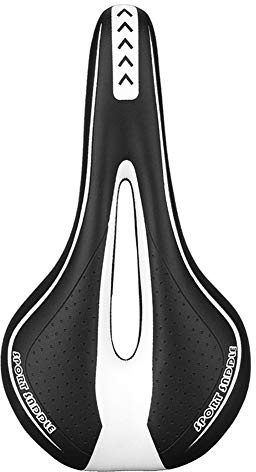 Immoch Comfort Bike Saddle Bicycle seat gel Cycling Saddle with Soft Cushion Ergonomics Design Fit for Road Bike and Mountain Bike (Black+ White)