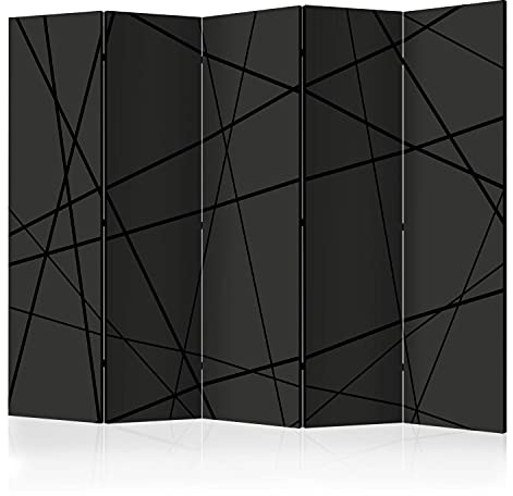 murando - Paravent Raumteiler Abstrakt, 225x172 cm, 5-teilig, Wohnzimmer | Mobiler Sichtschutz, sofort einsatzbereit, Holzrahmen, ideal fürs Wohnzimmer oder Büro, geruchsneutral, lichtbeständig