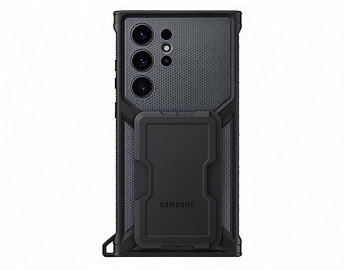 Samsung Rugged Gadget Smartphone Case EF-RS918 für Galaxy S23 Ultra, Handy-Hülle, Standfuß, Kratzfest, Fingerhalterung, Kartenfach, Black