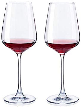 EXENXA Copa de Vidrio Copas de Vino Tinto Copa de Vino Grande Transparente para Copas de Vino Tinto Copa de Vino Juego de 2 Copas de Vino de Picnic de 650 ml / 21.9 oz (Color : ClearA) (Clearb)