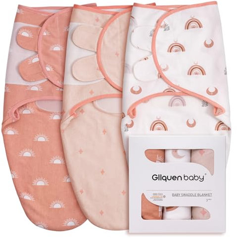 GLLQUEN BABY Swaddles Pucksack Baby 0-3 Monate,100% Bio-Baumwolle Baby Schlafsäcke für Neugeborene,Oeko-tex100 Schlafsack für Kleinkinder,Unisex 3er Pack Wickel