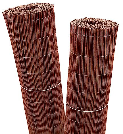 Aquagart Weidenmatte 15m x 100 cm I Sichtschutzmatte aus Weide I Natürlicher Sichtschutz für Garten, Balkon & Terrasse I Weidenzaun mit Drahtumspannung I Sichtschutzzaun