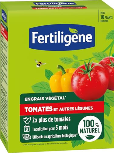 FERTILIGENE FEGTOM650 - Engrais Végétal Tomates et Légumes 650 g - Pour 2 fois plus de tomates - Seulement 1 application en 3 mois - Jusqu'à 10 plants environ - Produit 100% naturel avec zéolite