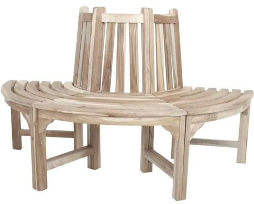 möbelando Baumbank >Java< in Natur aus Teak, C-Grade - 150x92x75cm (BxHxT)