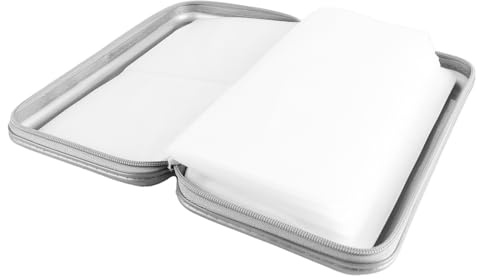ZONADAH 80 Disc CD DVD Storage Case, Hard Shell Organizer Wallet, Portable Zipper Binder Holder for Car, Home, Office, DJ, Media Collection, Silver