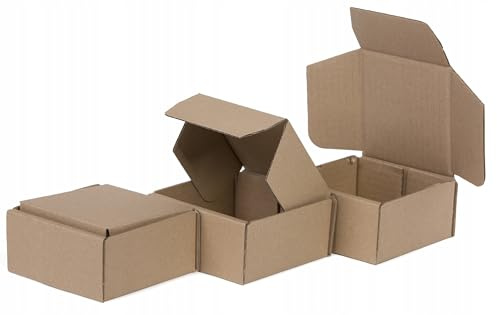 WePack 20 Stück Maxibriefkartons 200x200x50 mm Maxibrief Versand Post Faltschachtel 1-Wellig 400G Braun Postkarton Versandschachtel Paket Päckchen Versandkarton warensendung