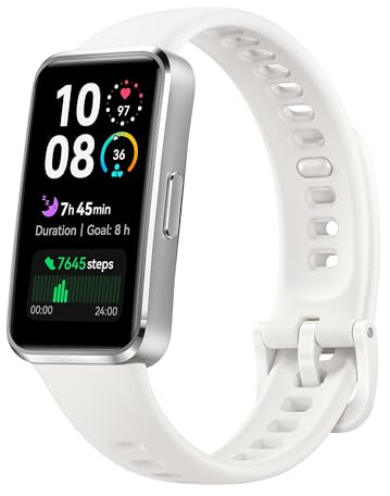 HUAWEI Band 10 Smartwatch with AI-Powered Fitness Monitoring, Pro Level Sleep Analysis, Emotional Wellness Assistant, Streamlined Metallic Design, Fast Charging, Compatible with iOS Android, White