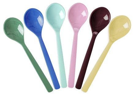 RICE Melamin Teelöffel Teaspoons - Show Your True Colors - 6er Set mehrfarbig