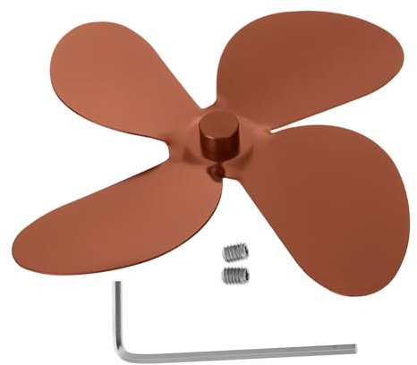 POPETPOP Aluminum Alloy Fireplace Fan Blades Replacement Parts for Heat Powered Stove Fan Accessories