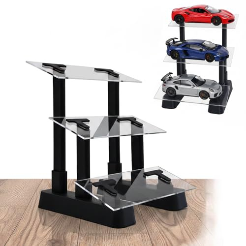 SUNUCO 3-stöckiger Auto-Modell-Präsentationsständer, 1/24 Maßstab Druckguss-Auto-Modelle, Modell-Auto-Desktop-Organizer für 3 Modelle, ideal für die Präsentation Ihrer Rennsammlung