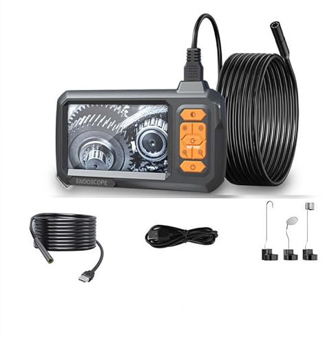 Caméra d'inspection endoscopique avec résolution HD 1080p, étanchéité IP68, lumière LED réglable, écran IPS 4,3 (20 m)