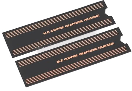 Alomejor Dissipatore di Calore in Grafene M.2 SSD in Lamina di Rame a Doppio Strato, Dissipatore di Calore Sottile e Flessibile per SSD NVMe, 2 Pezzi per la Dissipazione del del Laptop