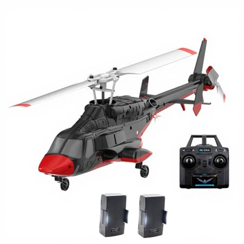 ENGINEMECH A61 Ferngesteuerter Hubschrauber, 1:52 4CH Flybarless Militär Helikopter mit Optical Flow & Altitude Hold, 2.4G Gyro Stabilized Flugzeug 6G/3D Stunt Copter für Weihnachts Erwachsene