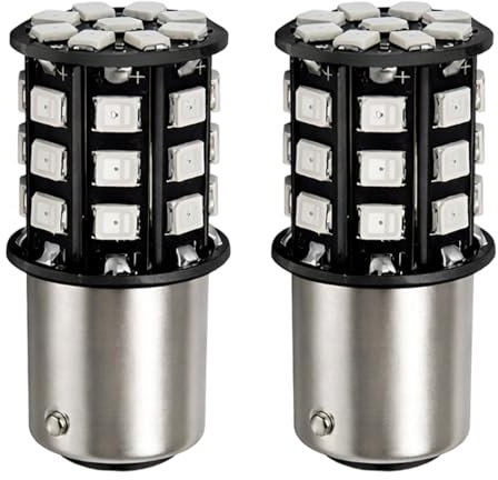 niusility 2 PCS 1156 BAY15D P21/5W Red LED Brake Light Bulbs, Stop Tail Light Bulb, Super Bright 33SMD 2835 Chips, 12V Plug-and-Play Stop Tail Lights, Universal Fit for Cars/Trucks/SUVs/Motorcycles