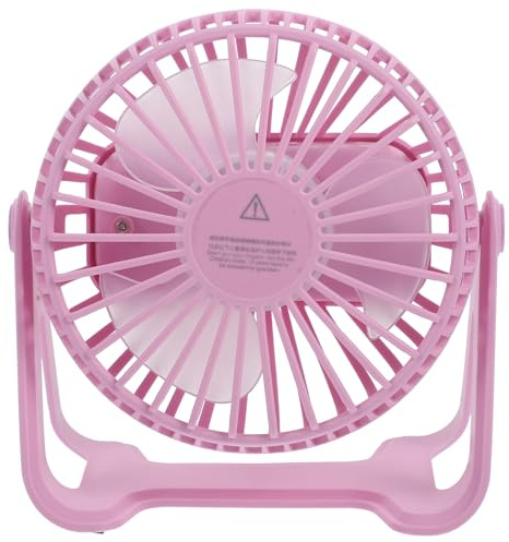 COHEALI Ventilador Portátil de Escritorio USB Rosa, Mini Ventilador Silencioso Recargable Batería Integrada, Ligero y Compacto para Oficina, Dormitorio y Hogar