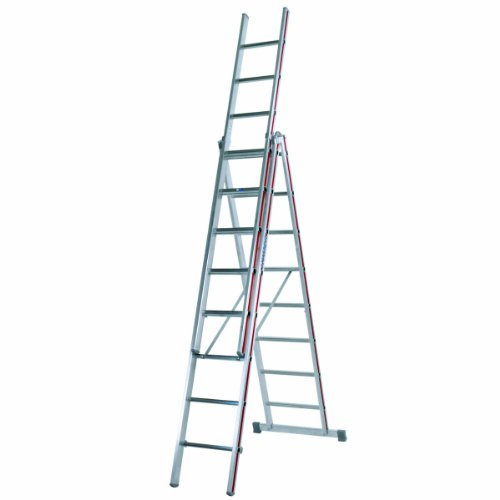 HYMER 404730 Mehrzweckleiter dreiteilig SC40 , 3x10 Sprossen