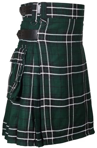 All Kilts Sports Utility kilt da uomo in lana acrilica con cinturino in pelle, 56