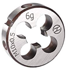 sourcing map Terraja Terrajas de Roscar Métricas M10 X 0, 5 | Terraja Redonda 30mm Diámetro Exterior, Aleación de Acero, Troquel para Roscar a la Derecha