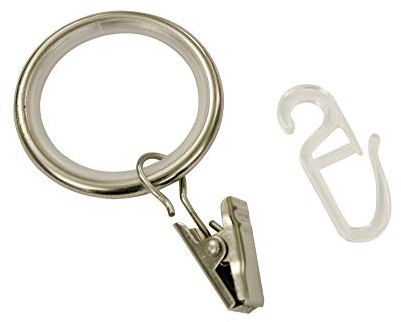 Gardinia 32071 Anillas para Cortinas, 19 mm, Aspecto de Acero Inoxidable