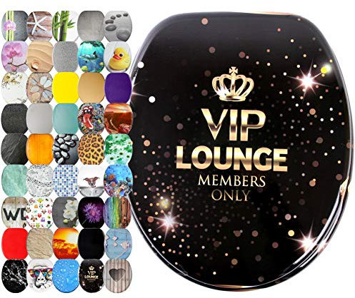 Sanilo WC Sitz ohne Absenkautomatik, viele schöne Toilettendeckel zur Auswahl, hochwertige und stabile Qualität aus Holz (VIP-Lounge)