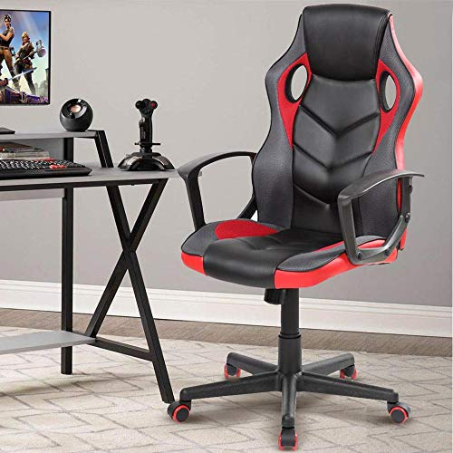 BAKAJI Poltrona Presidenziale Ergonomica Sedia Gaming Racing da Scrivana in Eco Pelle Arredo Ufficio Casa Cameretta Sala Riunioni Regolabile in Altezza Girevole e Direzionale