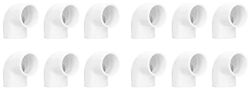 12 Uds. Codo PVC de 90 Grados, Accesorios de Tubería de 2 Vías, Accesorios de ángulo Recto de Plástico PVC (32mm)