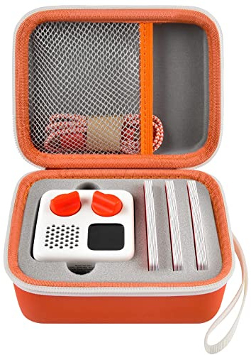 casmilee Travel Case Compatible with Yoto Mini – Kids Audio & Music Player, Holder Bag for Children’s Speaker Plays Audiobook Cards (Orange, Medium)