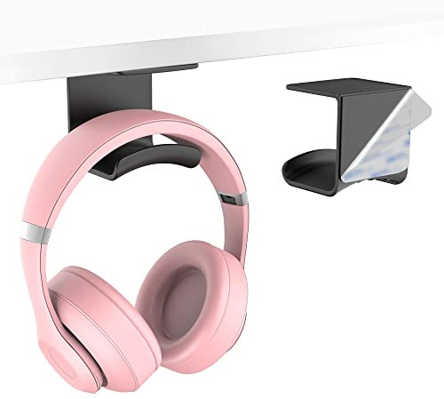 Cozycase Support mural pour casque - Support casque avec adhésif fort pour la plupart des casques de jeu, Poggia Reggi Casque de jeu pour bureau, mur, verre, métal, noir