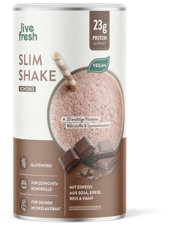LiveFresh Slim Shake Schoko – Mahlzeitersatzsahake Abnehmen²