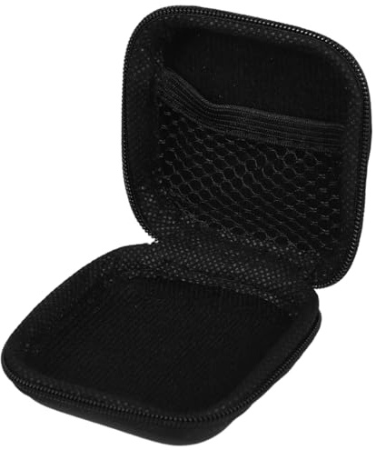 KICHOUSE Mini Headphone Storage Box Case Portable Hard Eva Carrying Case with Soft Lining Mesh Pocket for Earbuds Earphones Usb Cable Small Accessories Travel