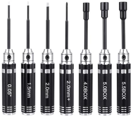 GoHobby Multi-Size RC Screwdrivers Set Hex Nut Phillips Driver RC Tools for Axial SCX24 Traxxas TRX4M Losi Mini-T 2.0 Wltoys Tamiya HSP HPI 1/24 1/18 RC Crawler Truck Buggy Models