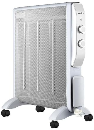 Radiador De Mica Abrigo 2000w 4elementos Blanco/plata 2potencias Antivuelco,luz Ind.termostato Reg.61,5x56x26,5 Cm