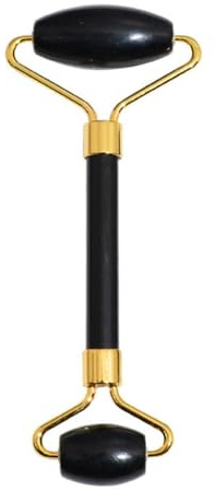 Jade Face Massage Roller Beauty Tool Facial Eye Neck Body Anti Ageing Therapy (Black)